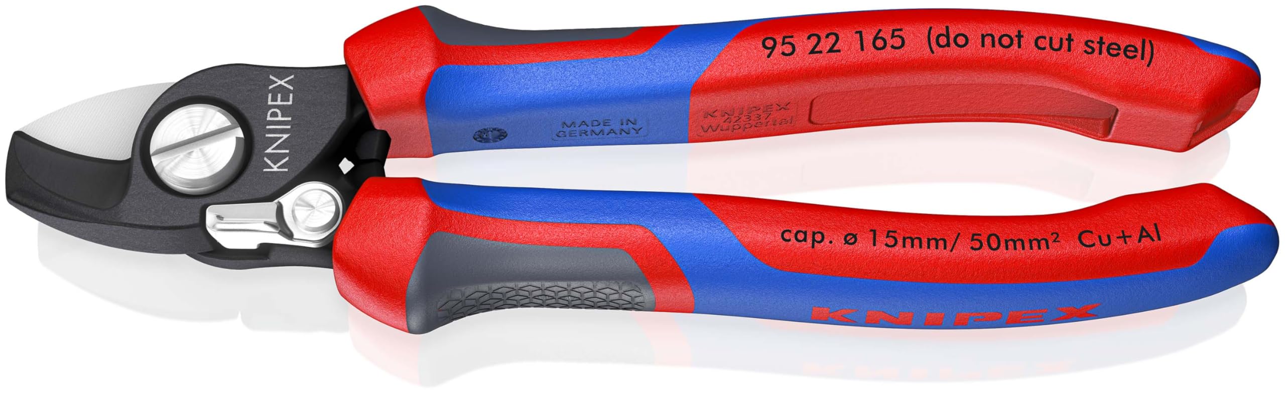 Knipex Multi Color Cable Shears With Opening Spring With Comfort Handles 180 Mm, 95 22 165