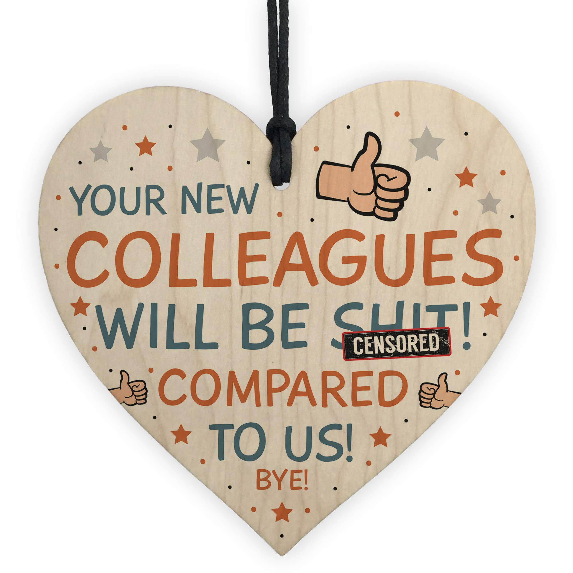Red Ocean Colleague Heart Plaque Sign Friendship Gift Funny Colleague Leaving Gift Thank You