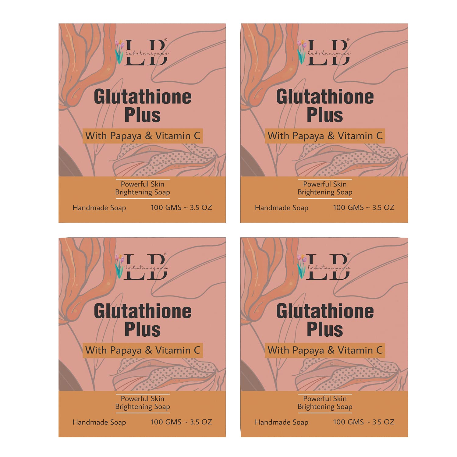 LB LEBOTANIQUES Glutathione Anti-ageing soap for Dark spots,Pigmentation  with Kojic Acid,Papaya,Arbutin,Vitamin C,E Paraben free 100 Gms (Pack of  4): Buy Online at Best Price in UAE