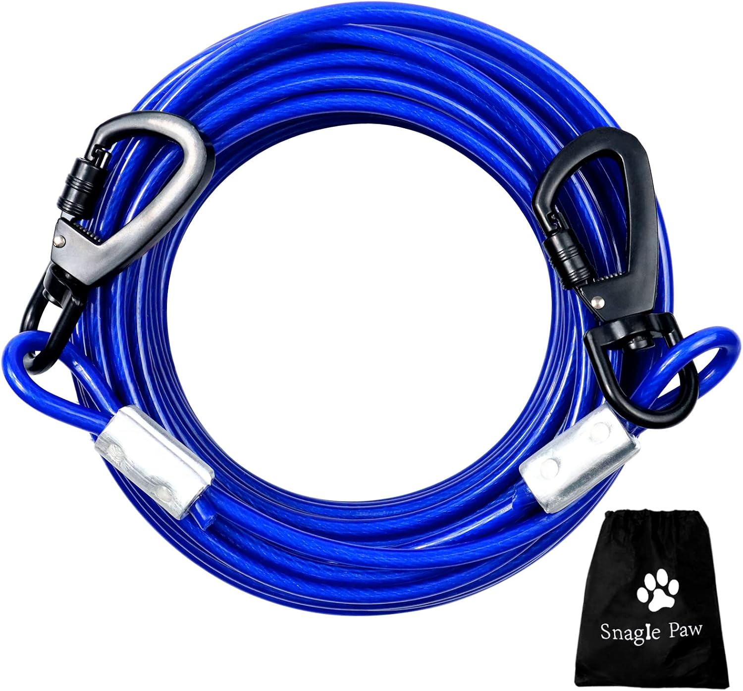 Tie Out Cable for Dogs, 50FT Dog Leads for Yard Chew Proof