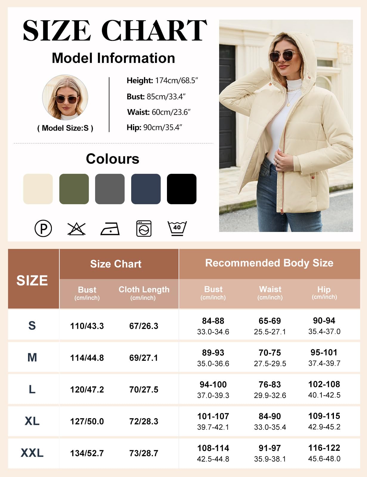 Chaqueta Mujer Invierno Corto Abrigo Acolchado Cálido Abrigos Gruesa Plumifero con Cremallera Chaquetas Polar Elegante Parka Prueba de Viento Softshell Jacket para Uso Diario y al Aire Libre