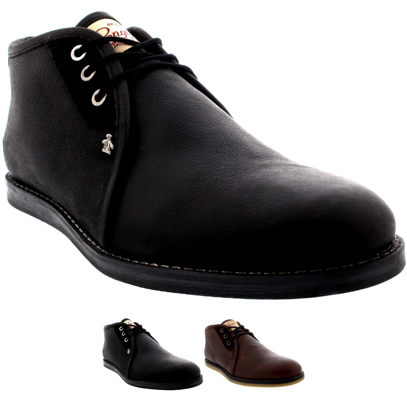 Mens Original Penguin Legal 2 Leather Work Lace Up Office Desert Boots