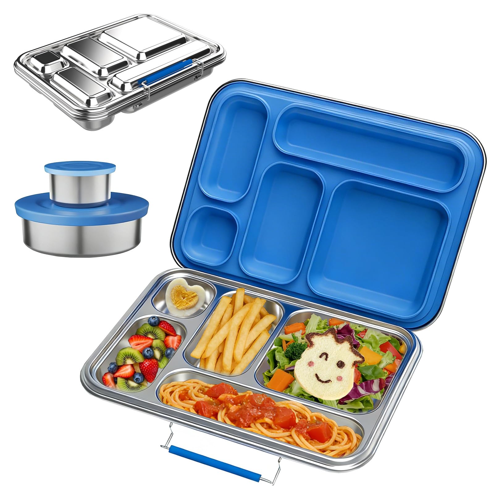 Qtyatvmoto 5-Compartment Stainless Steel Bento Box
