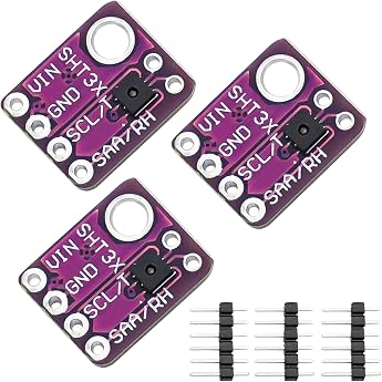 SHT31-D Temperature Humidity Sensor Digital Temperature Sensor Humidity Sensor Module with IIC I2C Interface 2.45.5VDC Humidity Sensor for Arduino Pack of 3
