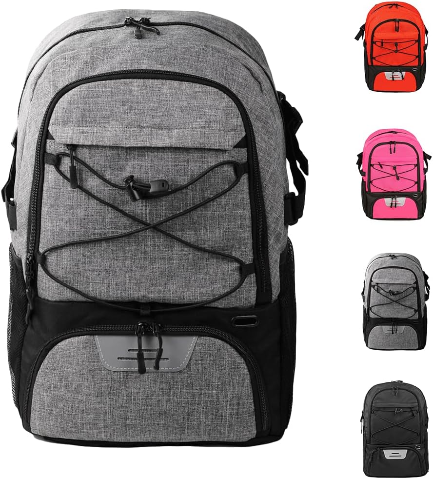 [Aoccqkf] 35L大容量 スポーツリュック バスケ/サッカー兼用 ボール&シューズ分離収納 撥水通気設計 通学/部活/旅行/