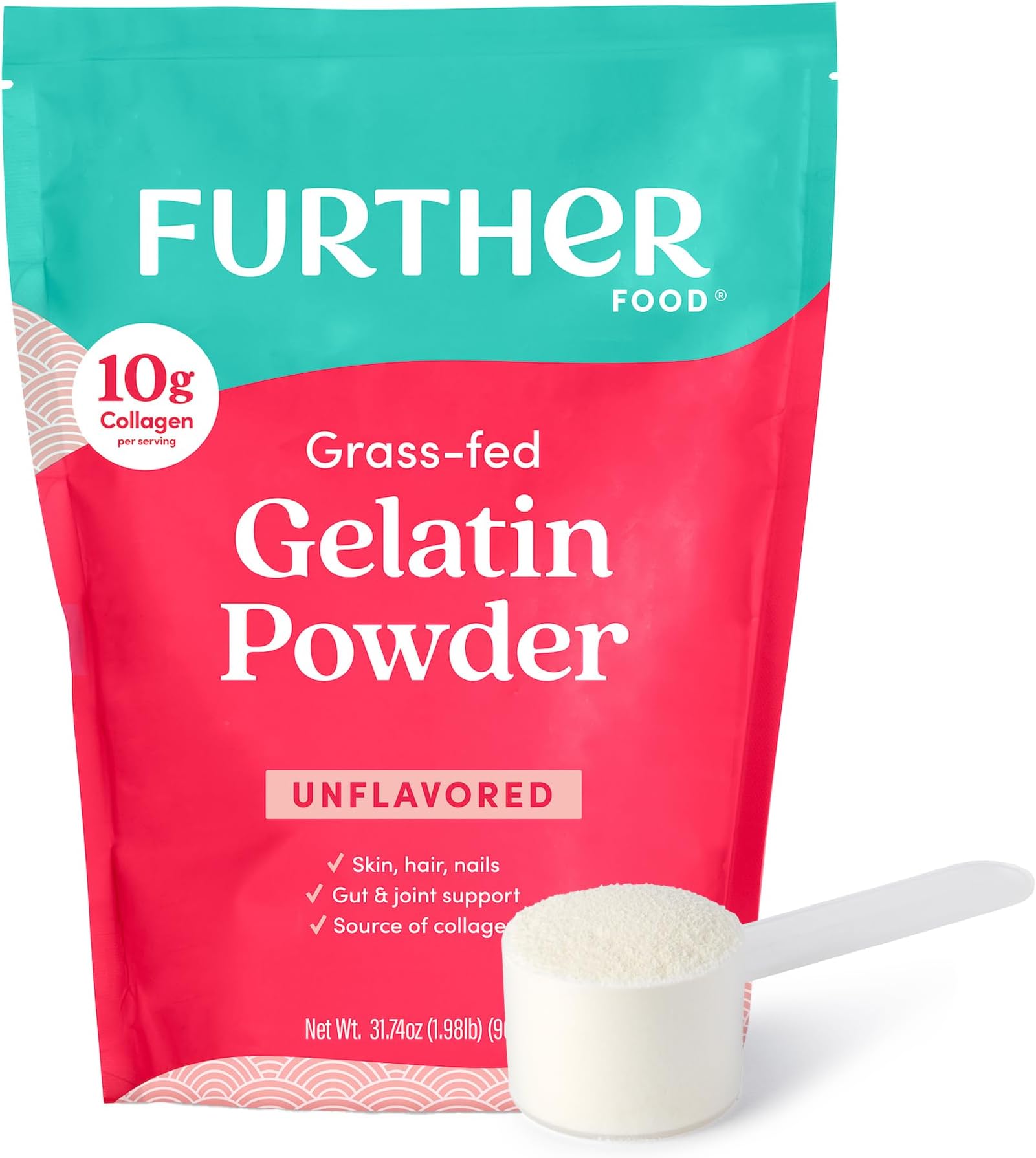 Premium Gelatin Powder – Unflavored, Grass-Fed & Pasture-Raised Beef Hide, Non-GMO, Sugar-Free, Keto & Paleo Friendly, 31.74 oz