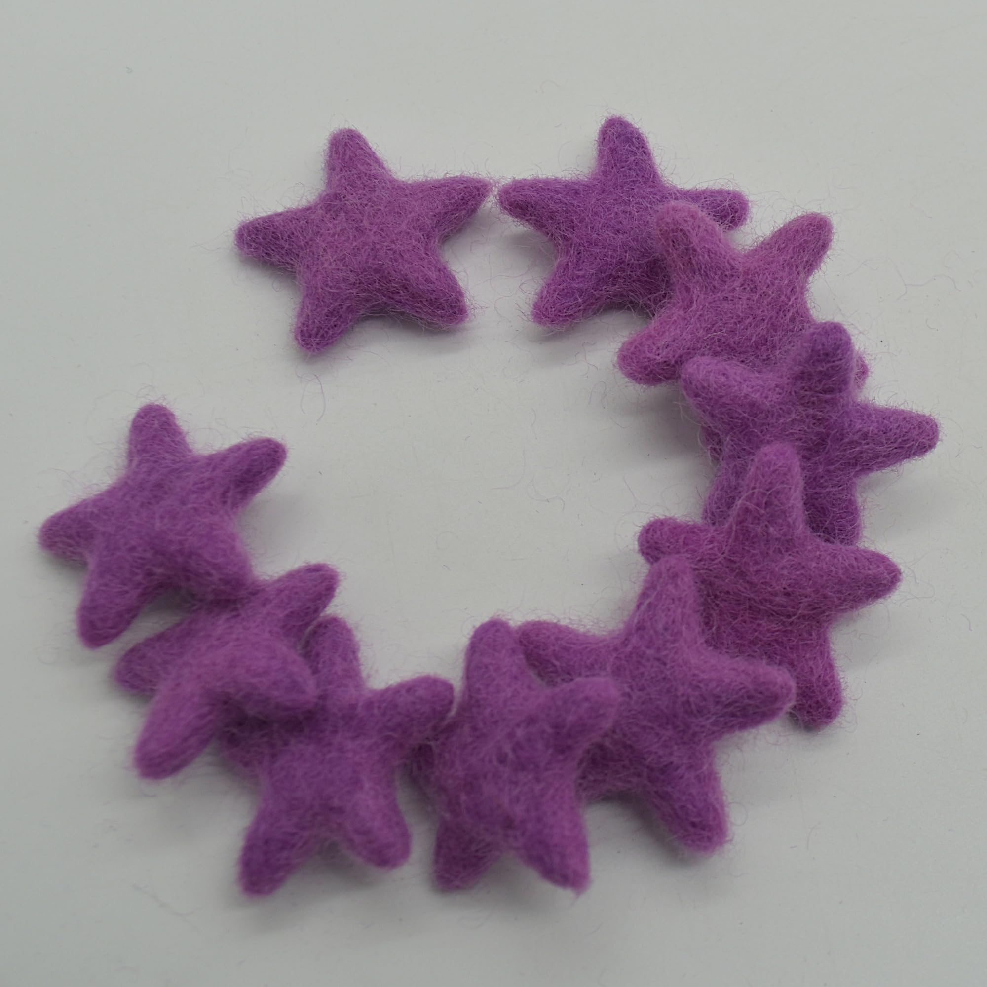 Oriental Direct Amethyst Purple 100% Wool Felt Stars - 3Cm - 10 Felt Stars
