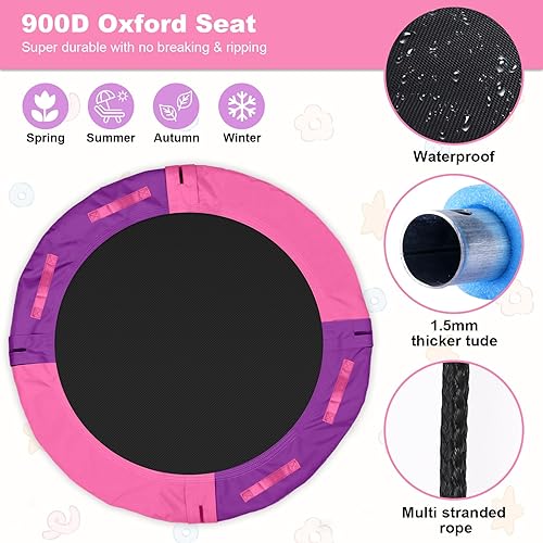 Miniatura 4 de Odoland Columpio para árbol de platillo para niños, plataforma redonda de 40 pulgadas para jugar al aire libre PA