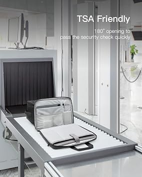 حقيبة كمبيوتر محمول صديقة 15.6 بوصة Tsa للرجال والنساء ، متوافقة مع معظم أجهزة الكمبيوتر المحمولة 15-15.6 بوصة ، مع حزام عربة