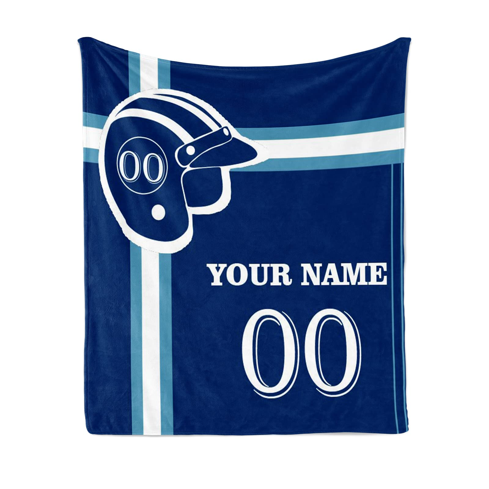 Manta personalizada con nombre de número: mantas de béisbol personalizadas de franela deportiva para amigos de la familia, año nuevo, para sofá, dormitorio