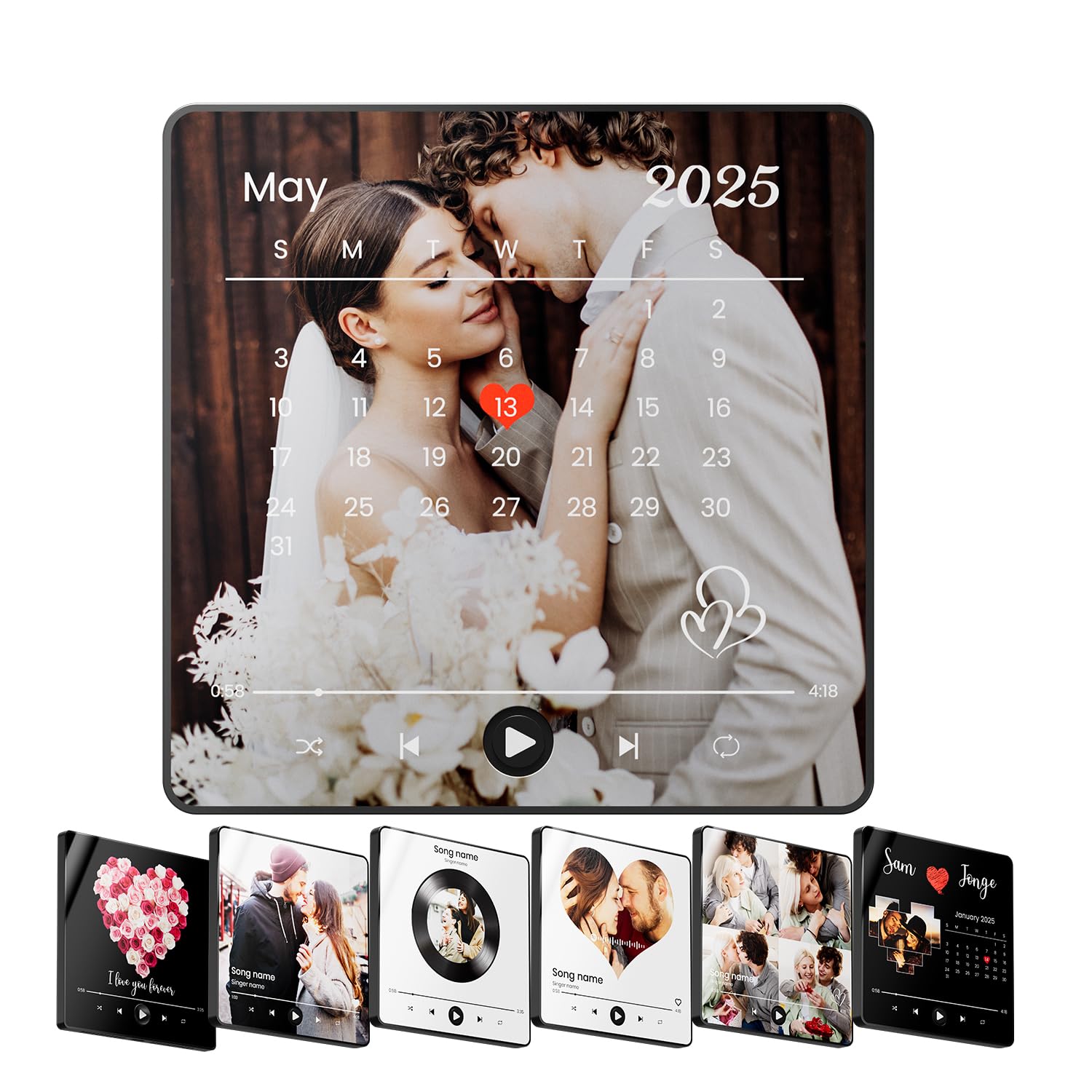 Magnete Frigorifero Musicale Personalizzato - Invia Foto E Canzone Spotify - Regalo Originale Compleanno San Valentino - Foto 10