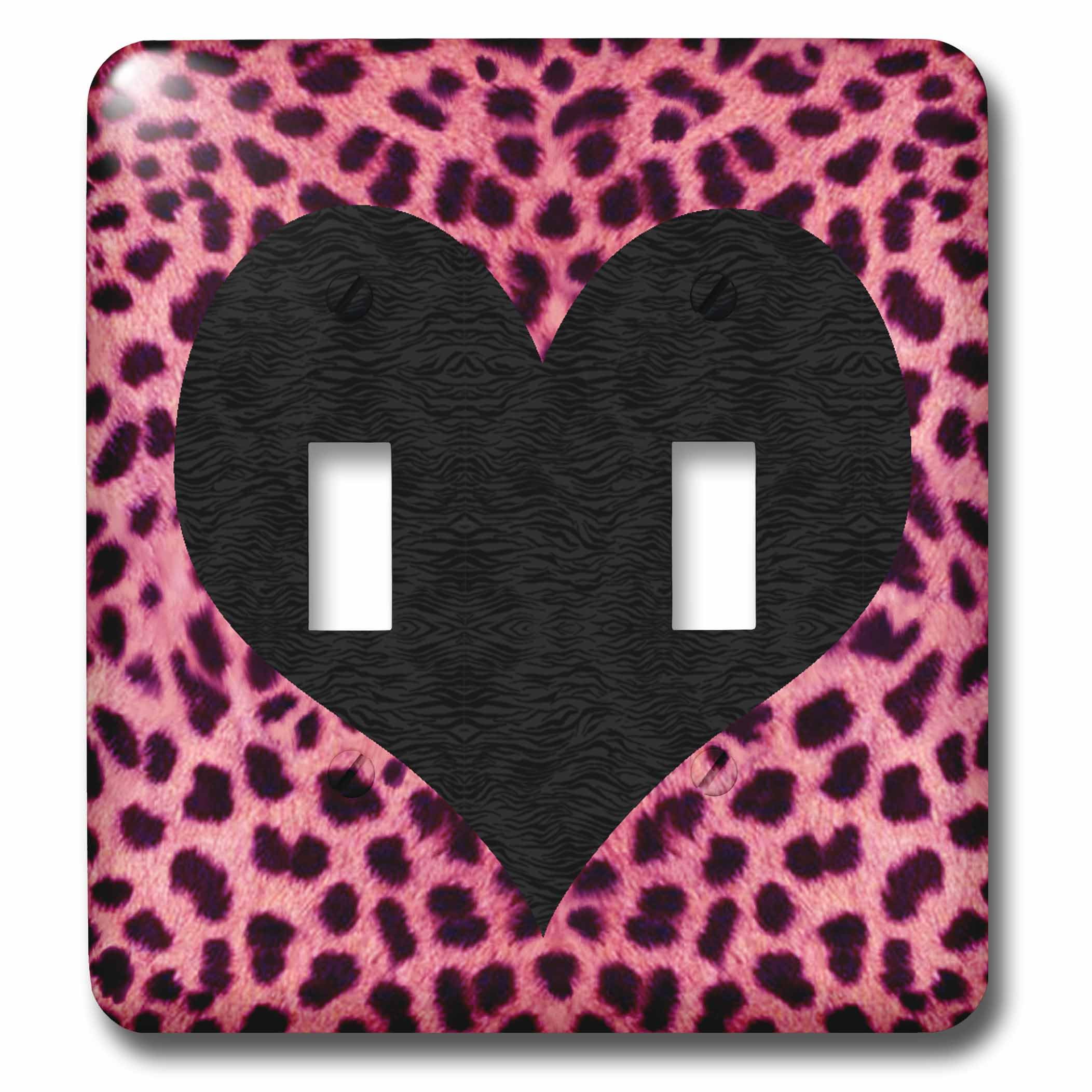 Plaque d'interrupteur punk rockabilly motif animal de guépard rose lsp_20395_2