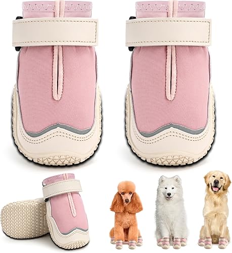 Hcpet Botas transpirables para perros para pavimento caliente, resistentes al calor con correas reflectantes, protectores de patas para cachorros al
