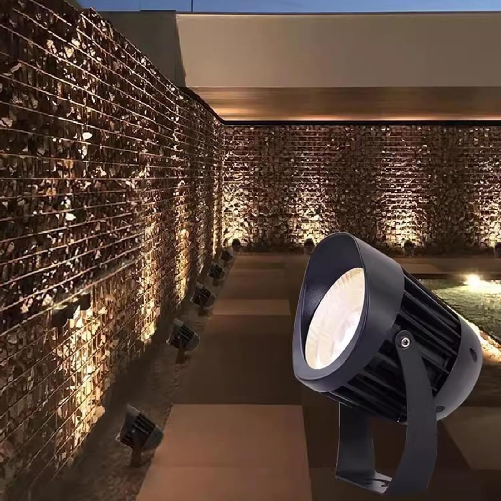 Foco LED Orientable - Lámpara De Paisaje Para Exteriores, Foco LED De Haz Concentrado AC 220V, Focos COB Impermeable IP65 Para Árboles De Jardín, Edificios(Warm white light,35W)