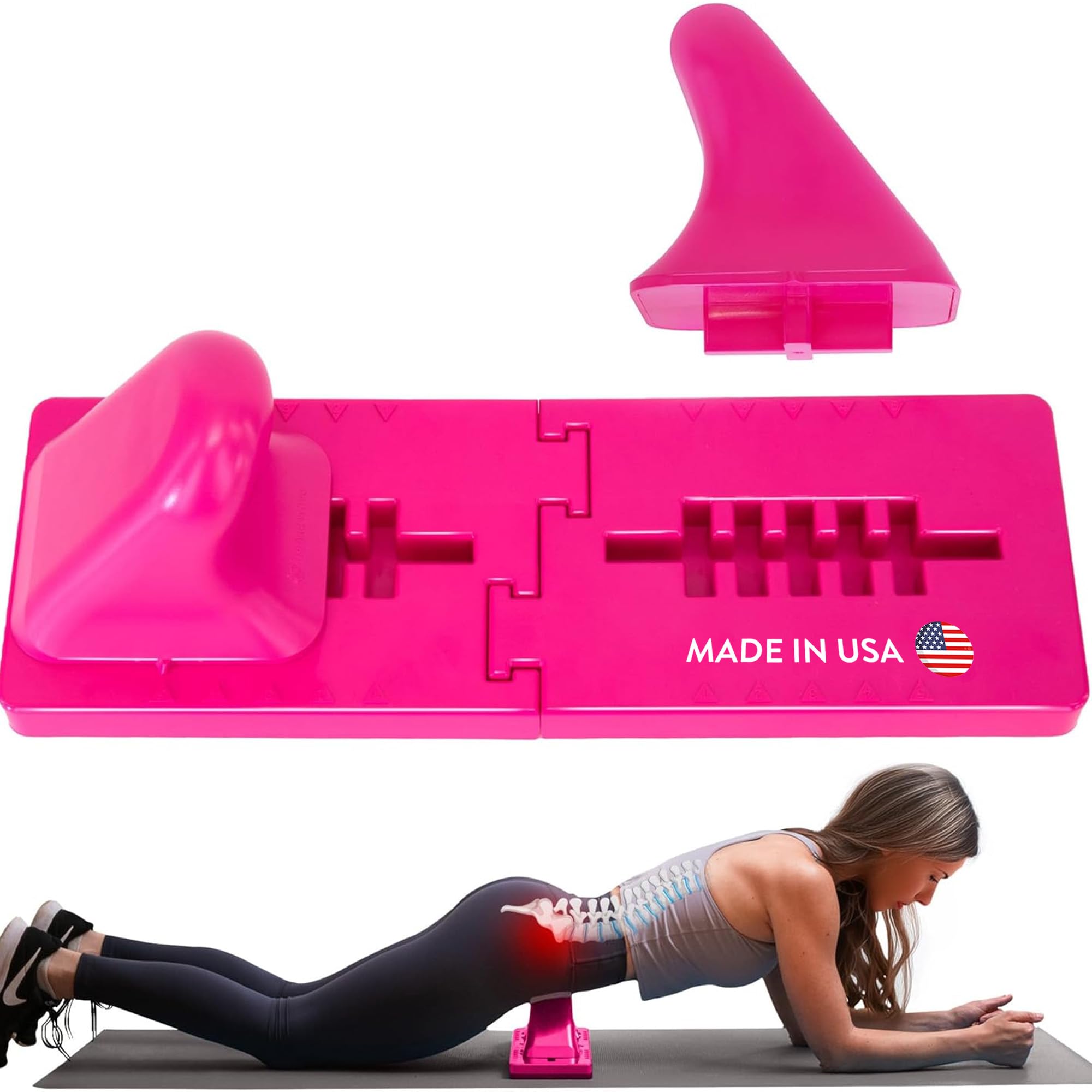 Thrival Wave - Fully Adjustable Psoas, Back and Hip Flexor Muscle Release Tool for Deep Tissue, Trigger Point Massage (Pink) – Made in USA