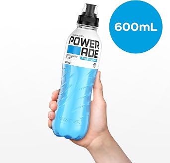 Powerade ION4 Mountain Blast Zero Sugar Sports Drink Multipck Sipper Cap Bottles 12 x 600mL
