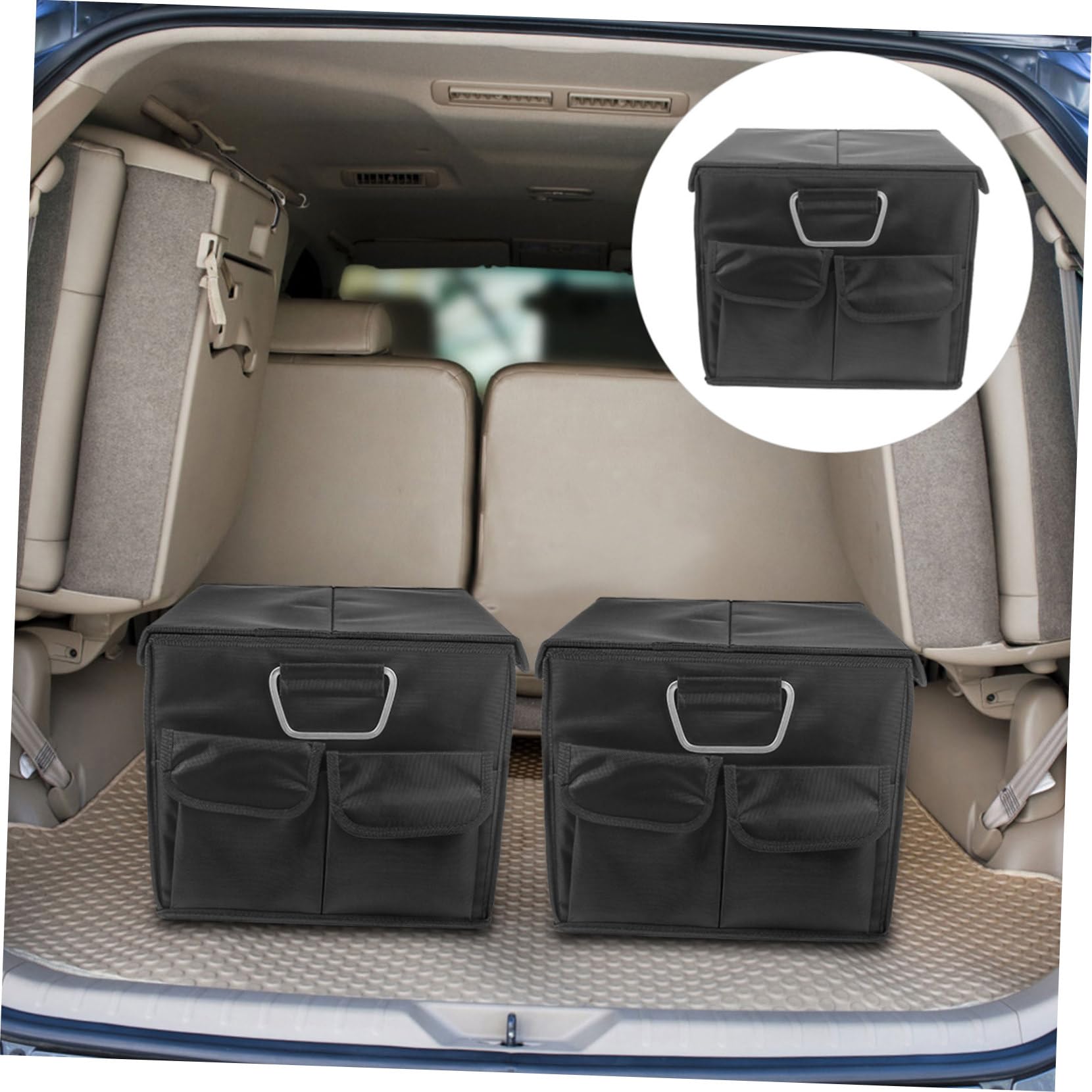 OUNONA 1pezzi Organizer Per Bagagliaio Auto Da Scatola Portaoggetti Robusta in Oxford Divisori Rimovibili Tasche Rete Pieghevole Per Auto e Uso Domestico