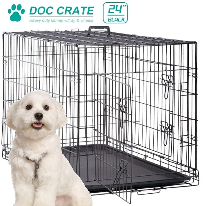 Buy 24 inch Dog Cages for Puppies Dog Crates Folding Dog Kennels and Metal Wire Crates for
