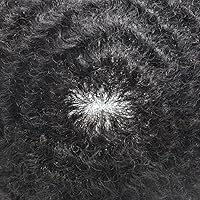 Vista 4 de LYRICAL HAIR Afro Toupee - Sistema de cabello de repuesto para hombres negros, 8 x 10, totalmente transparente, encaje francés, rizado, cabello