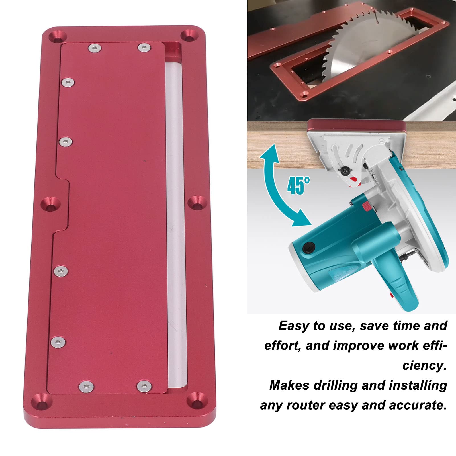 Plaque Guide Scie Circulaire 25x28cm Insert Table Routeur - Accessoire Menuiserie Précis