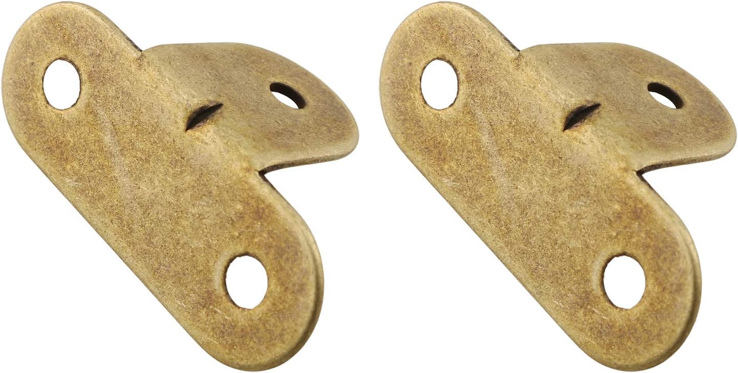 HJ Garden 4pcs Metal Corner Brackets Furniture Protector Decorative Right Angle Guards, Bronze
