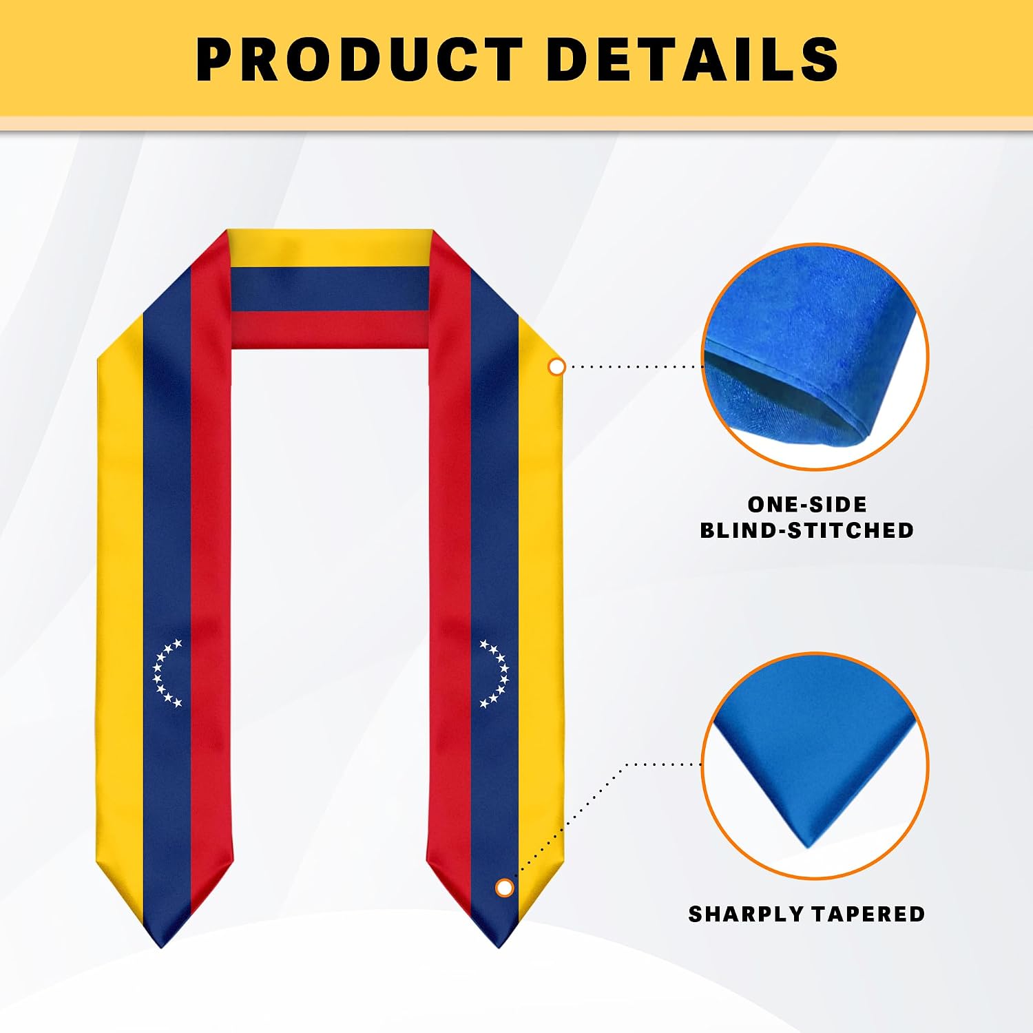 Venezuela Flag Graduation Stole Graduation Sash Scarf for International Student Abroad Adult Unisex