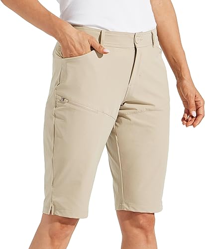 Willit Pantalones cortos para mujer, 13 pulgadas, para golf, senderismo, largos, hasta la rodilla, de secado rápido, resistentes al agua, casual,