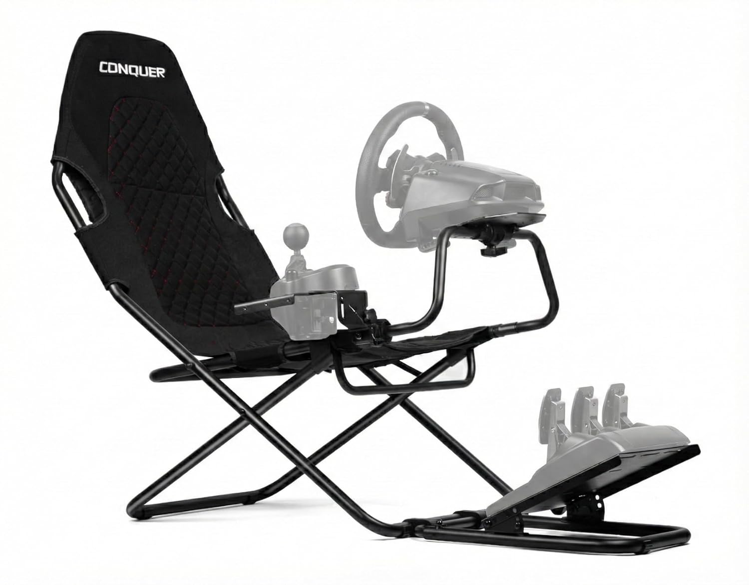 Conquer Racing Simulator for Logitec, Thrustmaster, Fanatec, Portable Folding Race Sim Cockpit for G920 G29 G923, T248X T248 T300 T150 458 TX Simagic Moza Xbox PS5 PS4 PC Logitec G Flight