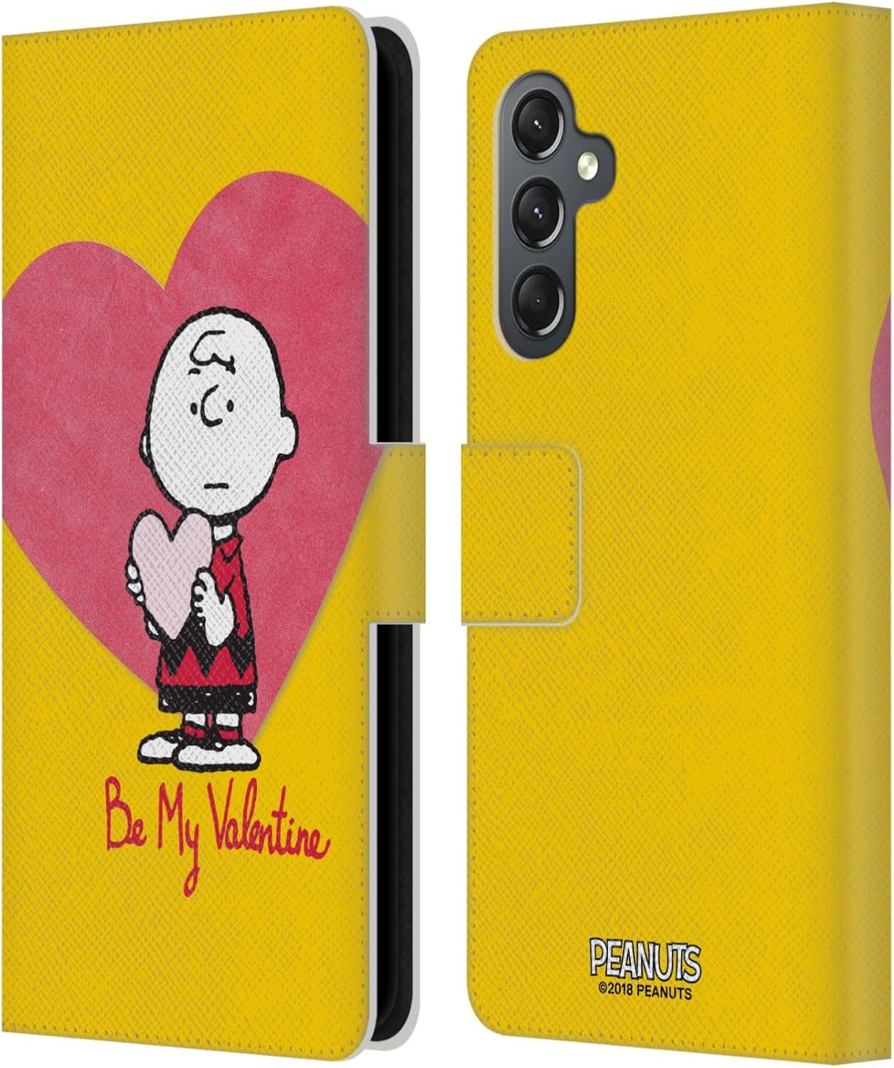 Head Case Designs Officially Licensed Peanuts Charlie Brown Valentine 2 Sealed with A Kiss Leather Wallet Case Compatible with Samsung Galaxy A25 5G