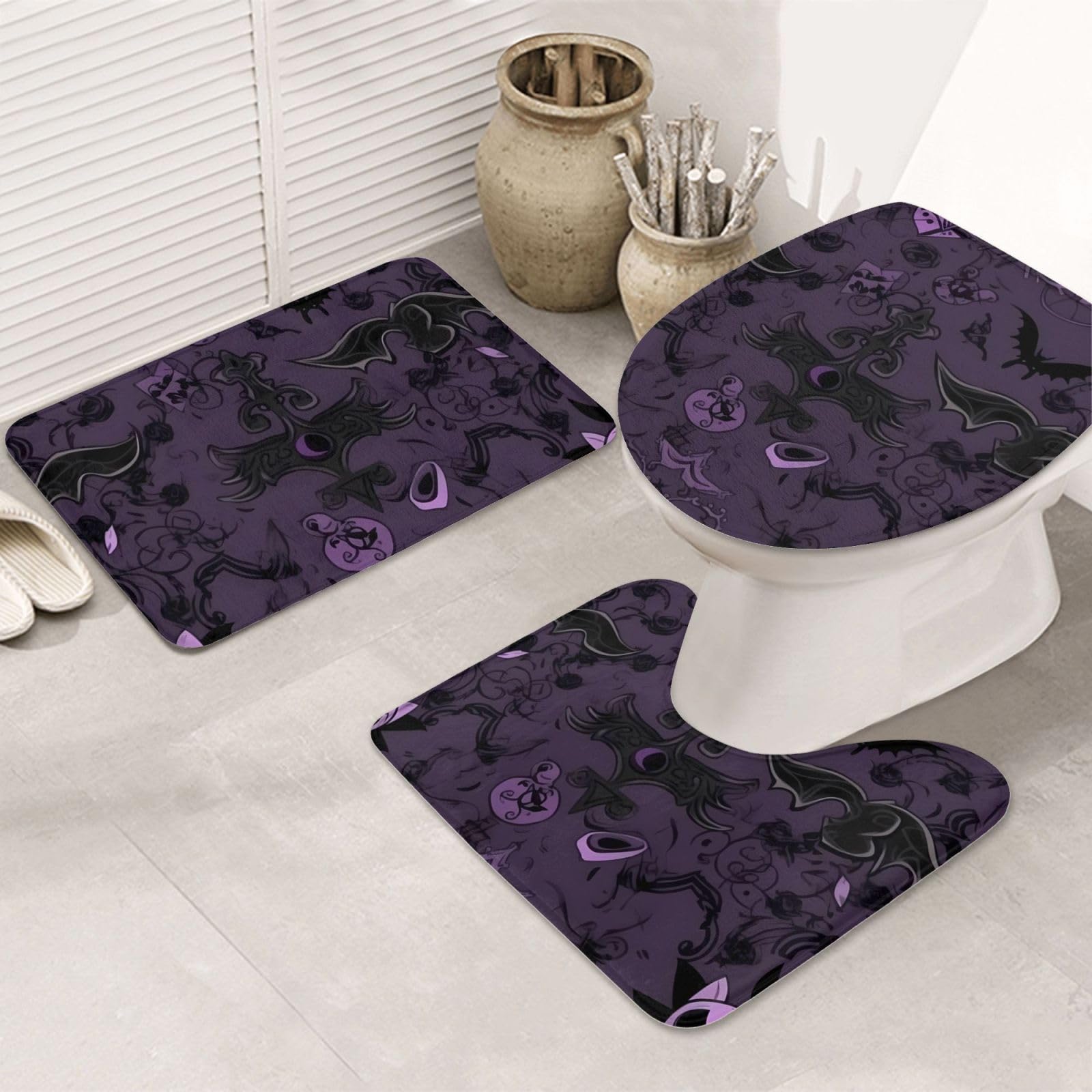 Tapis de bain en microfibre OUSIKA pour des pieds au sec et WC élégants
