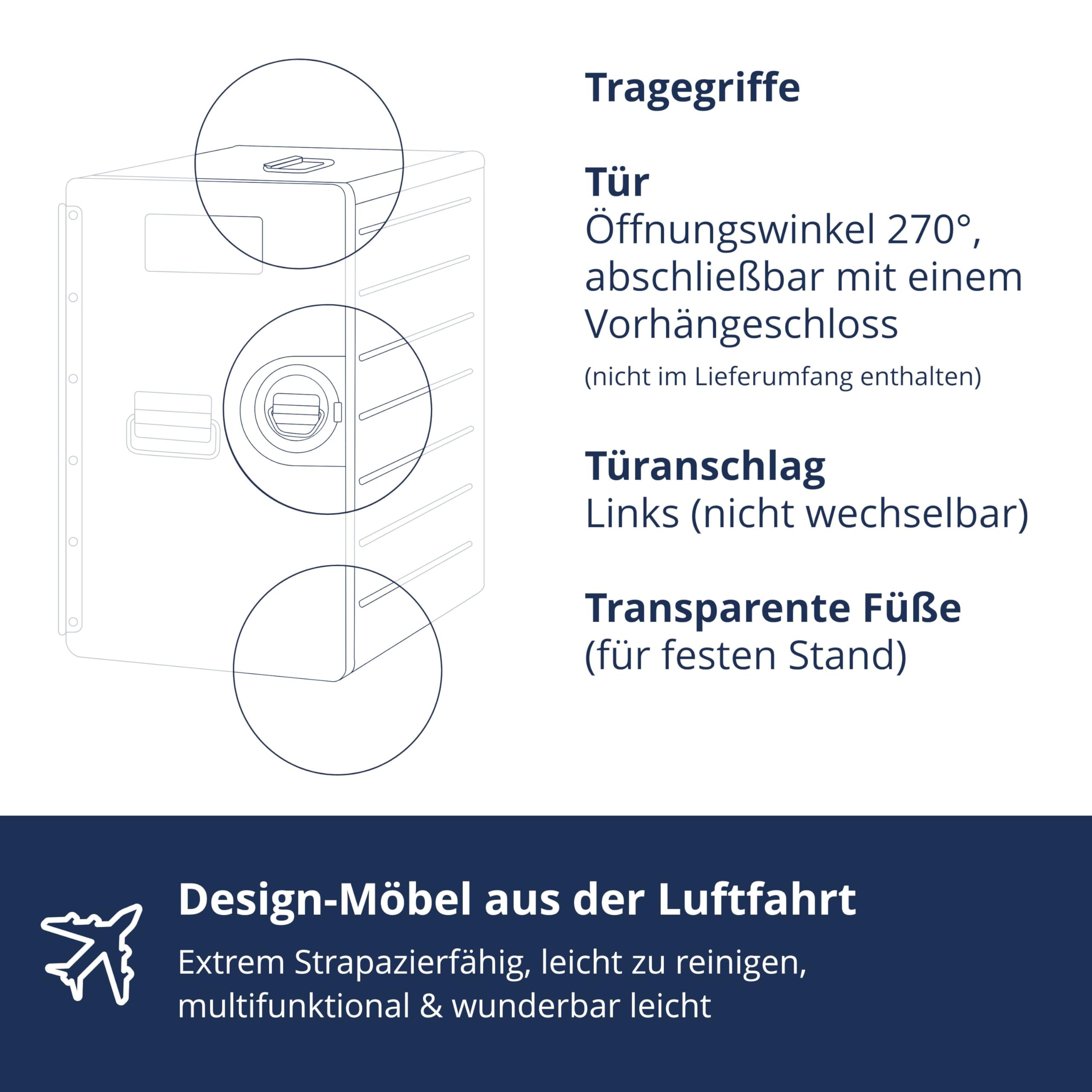 Büroschrank abschliessbar, Aktenschrank klein, Schubladenschrank, Lagerschrank, Druckertisch, Büro & Homeoffice, vormontiert, 47,4 x 29,5 x 40,7, Bord Box XL, Schwarz, Stauraum 1