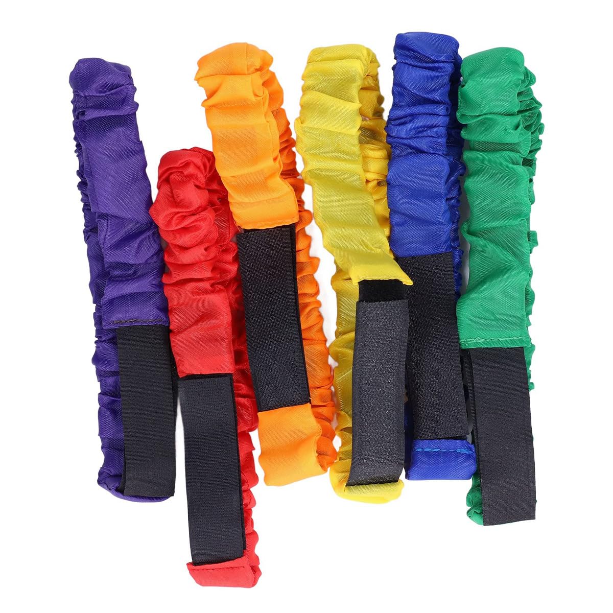 Sarini Set di 6 Cinghie Elastiche in Nylon colorato per la Corda da Gioco per la Corsa dei Piedi - Giochi di Team Building per la Scuola di Carnevale di Compleanno ricreativa all'aperto