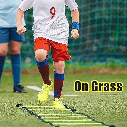 Miniatura 5 de El equipo de entrenamiento de agilidad de velocidad incluye escalera de agilidad de 20 pies de largo, paracaídas de resistencia, perfecto para