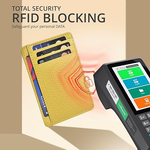 Vista 74 de Oak Leathers Leather Slim Minimalist Wallet for Men & Women RFID Front Pocket Leather Card Holder Wallets