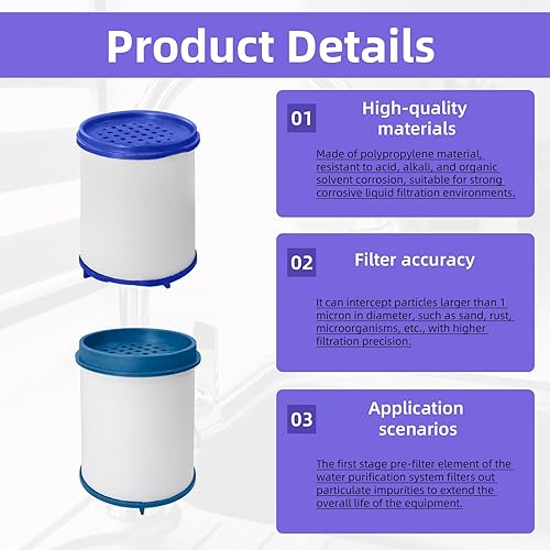 Miniatura 5 de Juego de 28 filtros de agua para fregadero con elementos filtrantes, grifo de filtro giratorio de 360, alta capacidad de filtración para fregaderos