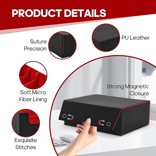 Miniatura 3 de Dwyzsnkdz Más de 1800 cartas para tarjetas intercambiables, fundas de cuero con cierre magnético para tarjetas de comandante, apto para béisbol,