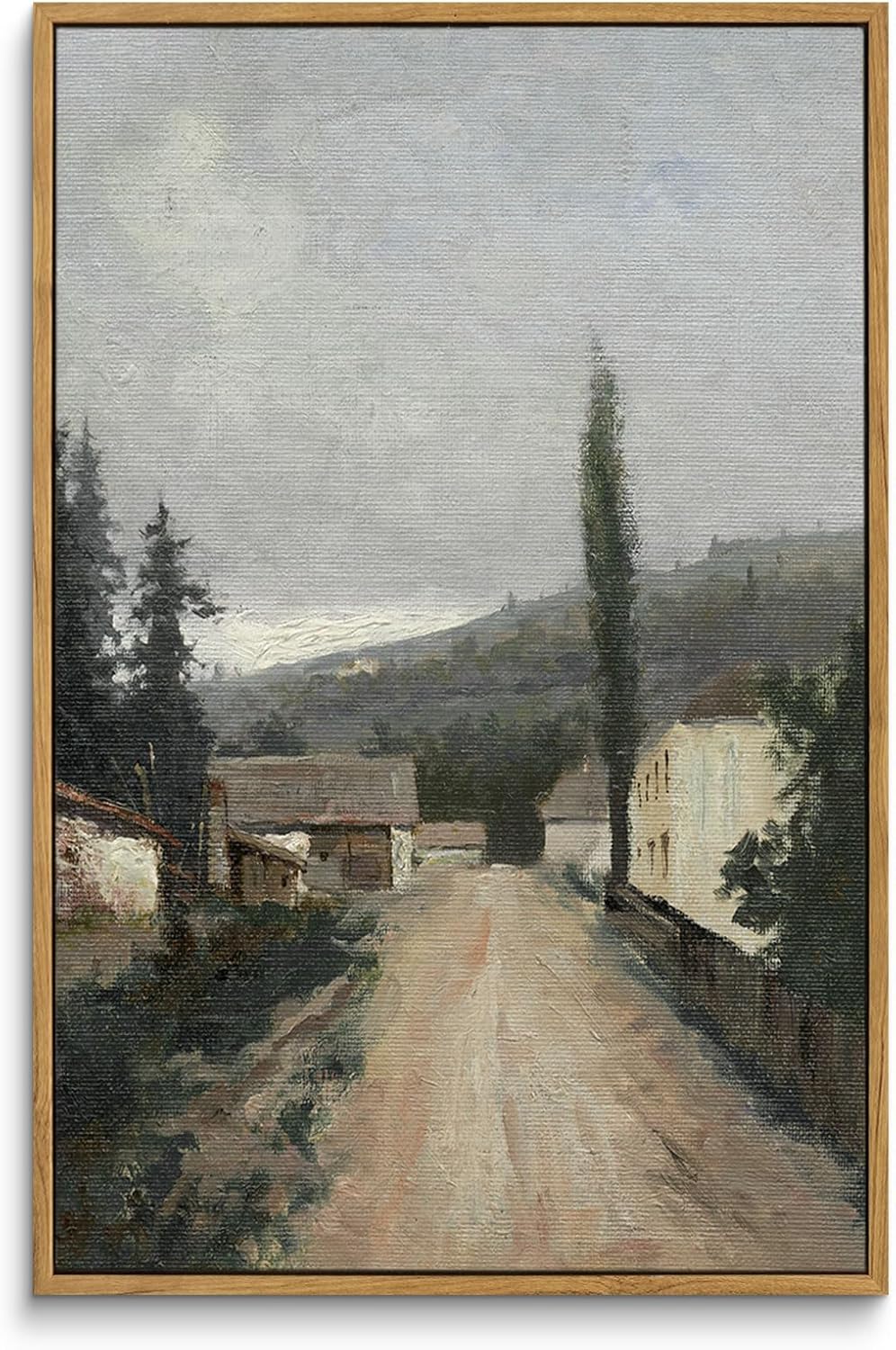 InSimSea Framed Canvas Prints Art Vintage Decor, Village Landscapes Paintings, Large Prints, Rustic Decor, Retro Home Wall Decoration for Bedroom Living Room Bathroom Office, 16"x24" Slovak Village 24L" x 16W"