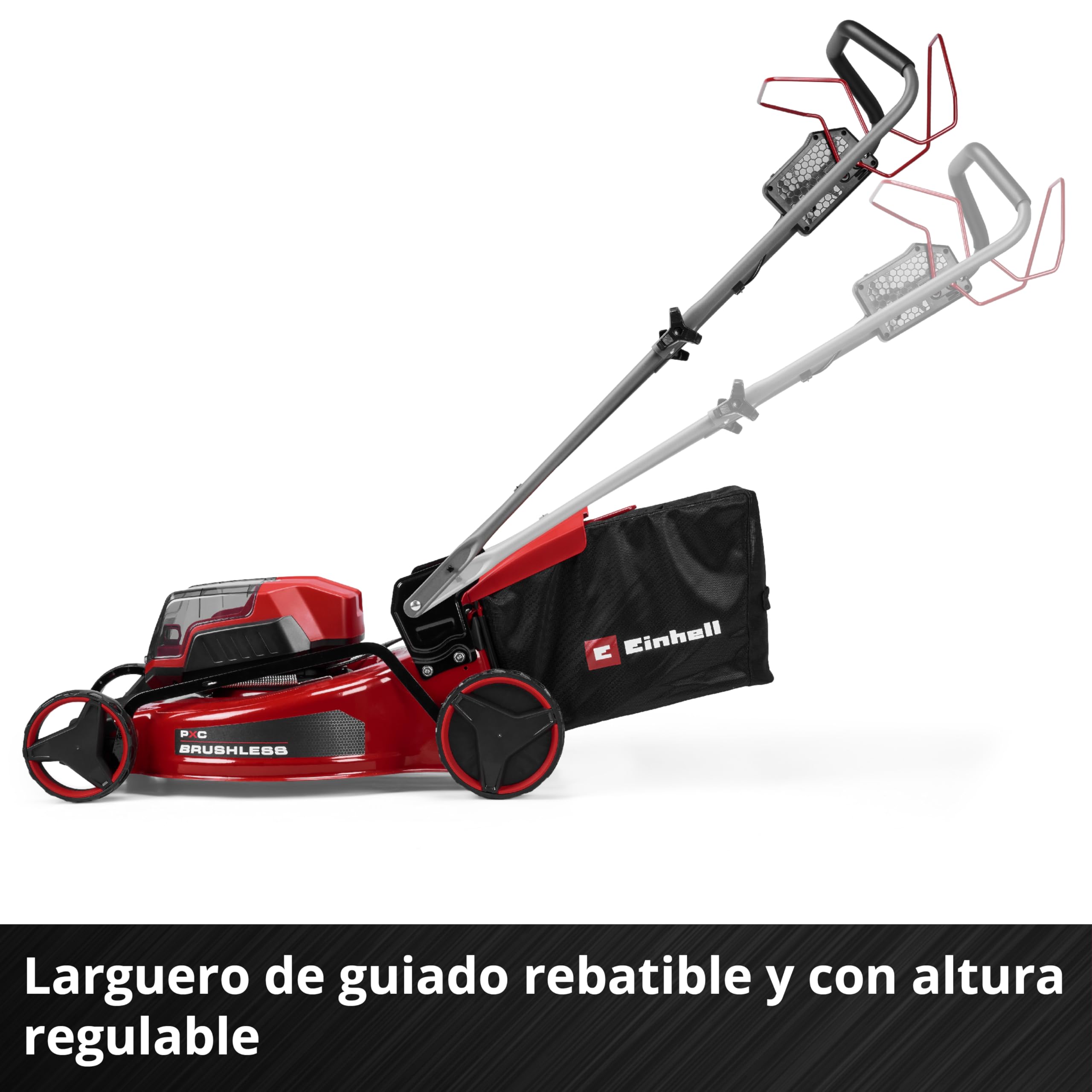 Einhell cortacésped con batería GC-CM 36/51 S Li BL (2x5,2Ah) Power X-Change (36 V, 51 cm de Ancho de Corte, hasta 750 m², Brushless, Cesta colectora 50 L, Incl. 2 baterías 5,2 Ah + Twincharger)