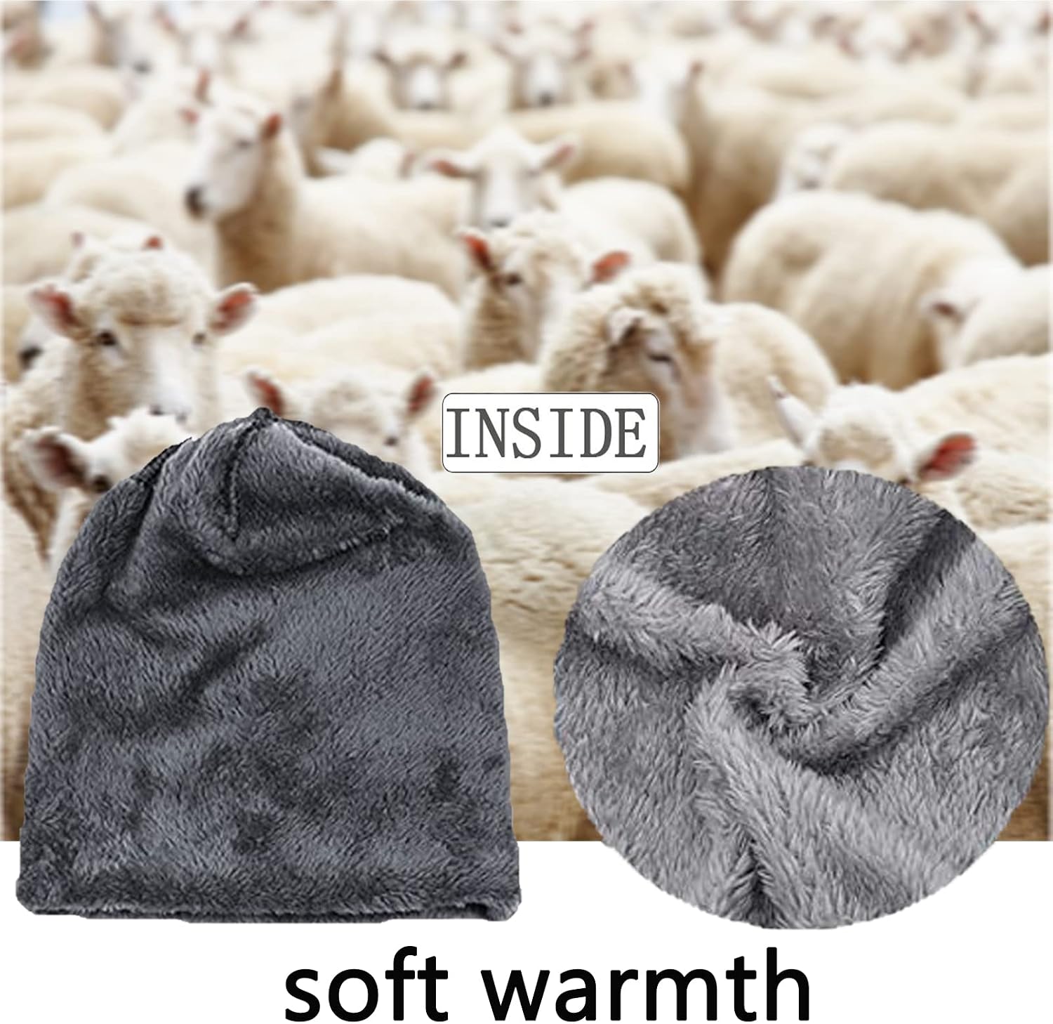 2Pcs Kids Winter Knitted Hats+Scarf Set Warm Fleece Lining Cap for 5-14 Year Old Boys Girls