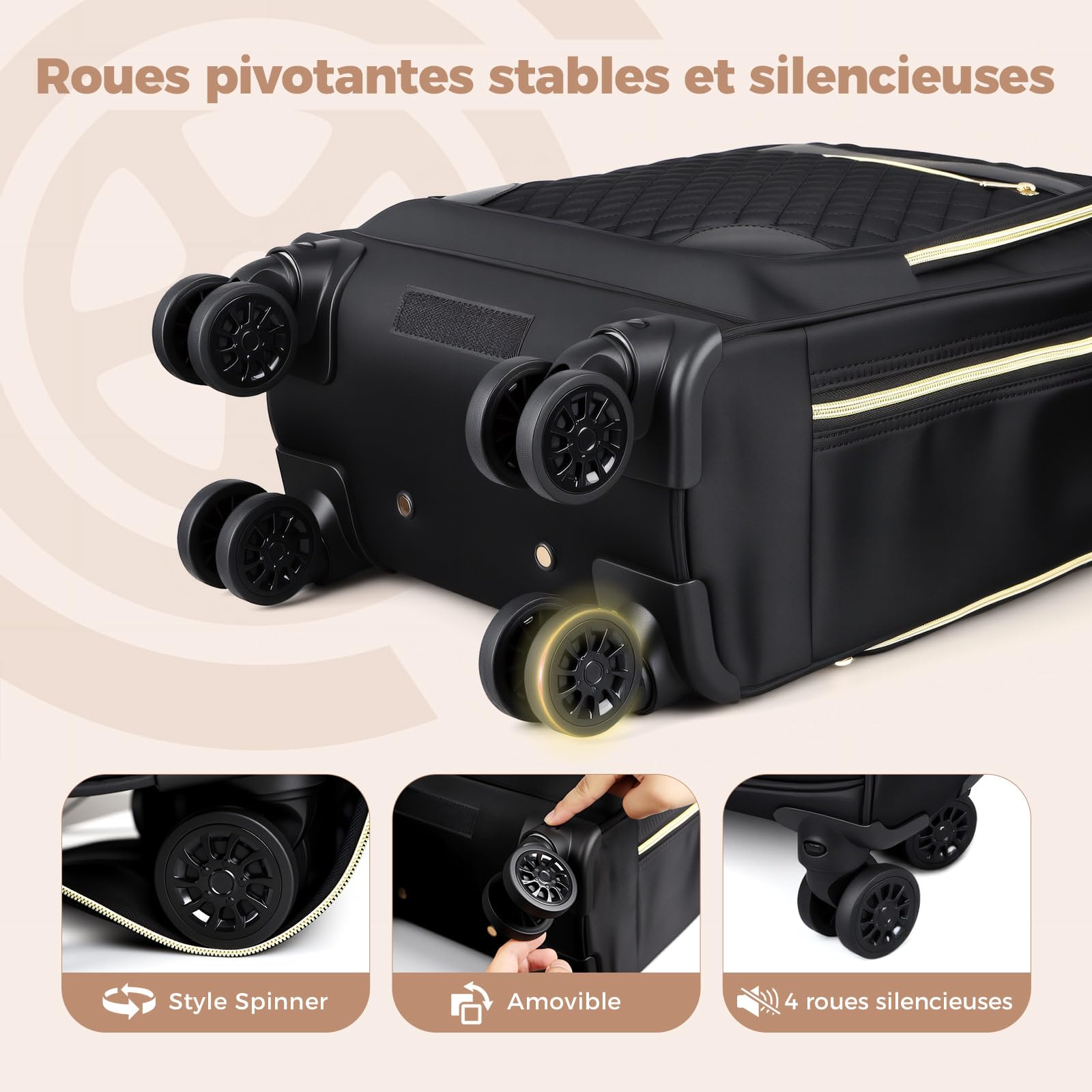 Sac à Dos à Roulettes pour Femme 15.6 Pouces Ordinateur Portable 35L
