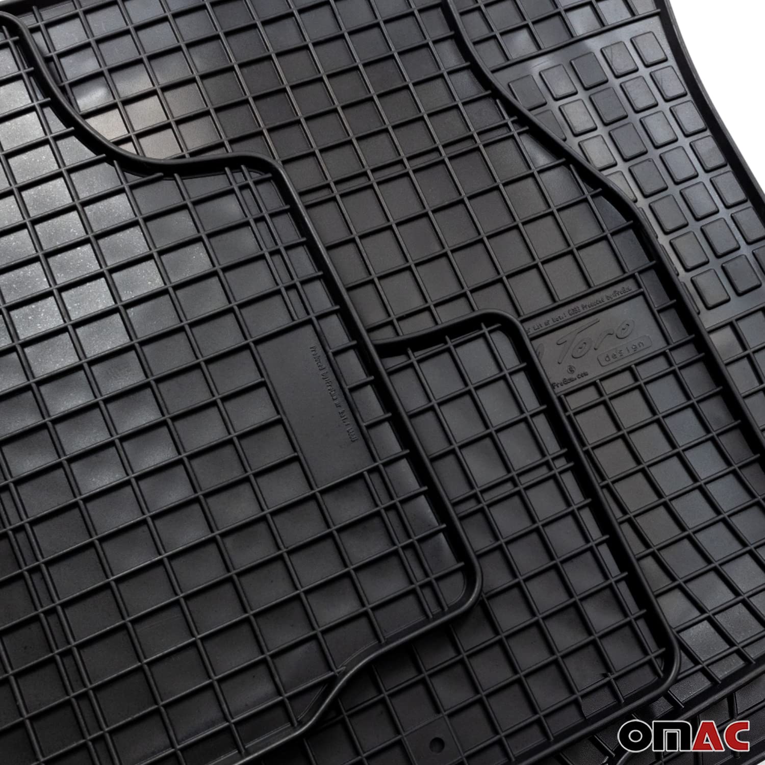 OMAC Alfombrillas de Goma Compatibles con Ford Transit Custom 2018-2022 Alfombrillas de Coche Negro 9X