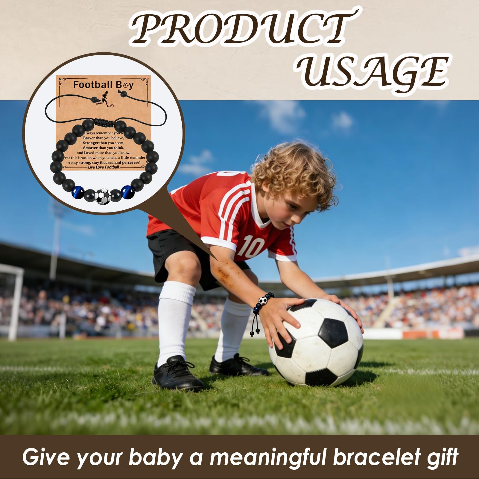 Pulseras de fútbol para Adolescentes y Hombres, Regalo para niños