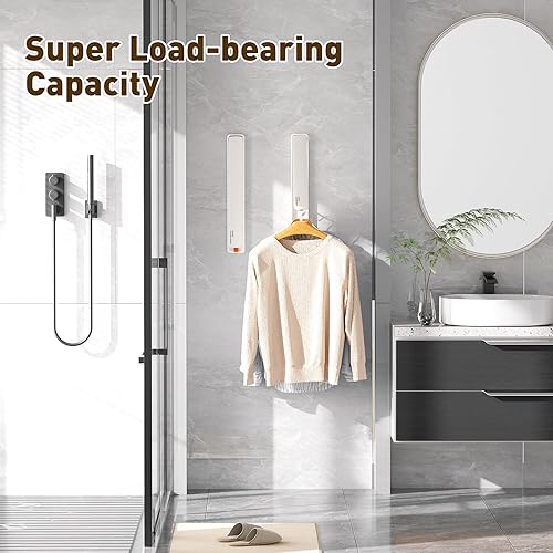 Miniatura 6 de Tendedero de ropa retráctil montado en la pared para lavandería, estante de secado de ropa plegable para interiores o exteriores, secadora de