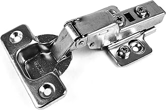 Berta (20 Pieces) Half Overlay Soft Close Frameless Hinges, 110 Degree 6-Ways 3-Cam Adjustment Concealed Kitchen Cabinet Door Hinges