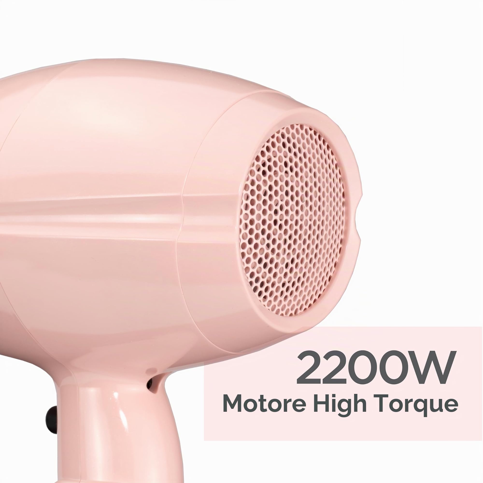 BaByliss 5337PRE Asciugacapelli Rose Blush 2200W, Leggero, Funzione Ionica Anti-Crespo e tecnologia Titanium Ceramic, con Concentratore
