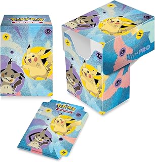 Ultra Pro - PokÃ©mon Pikachu & Mimikyu Full View Deck Box 75+ for Collectible Cards - Protect & Store Collectible Cards, Trading Cards, & Gaming Cards, Self Locking Lid Deck Box