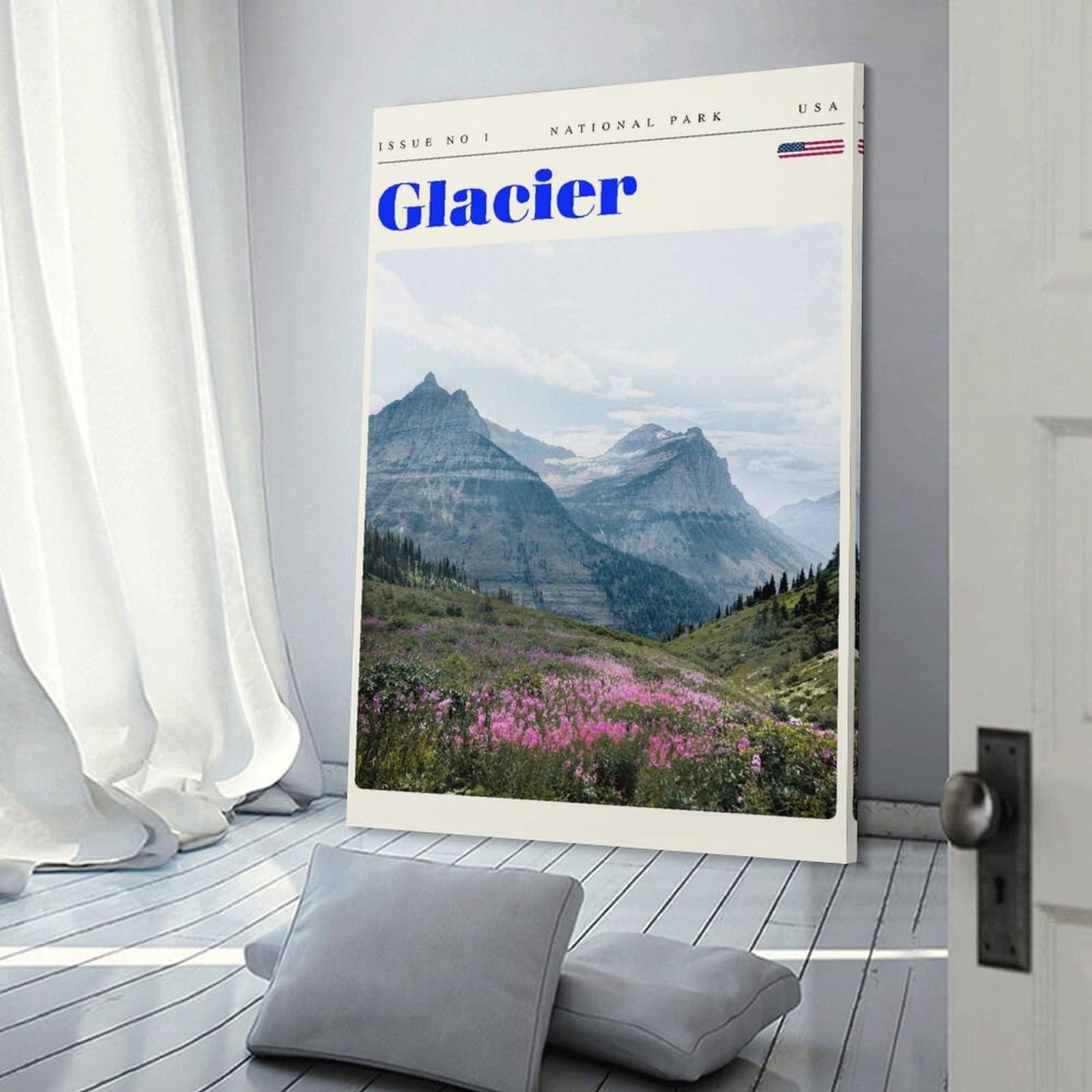 Junmoney Glacier National Park Travel Art Wall Art Print 08x12inch(20x30cm), for Home, Office, Studio Or Guest Room, A Flexible Wall Accent for Shared Spaces