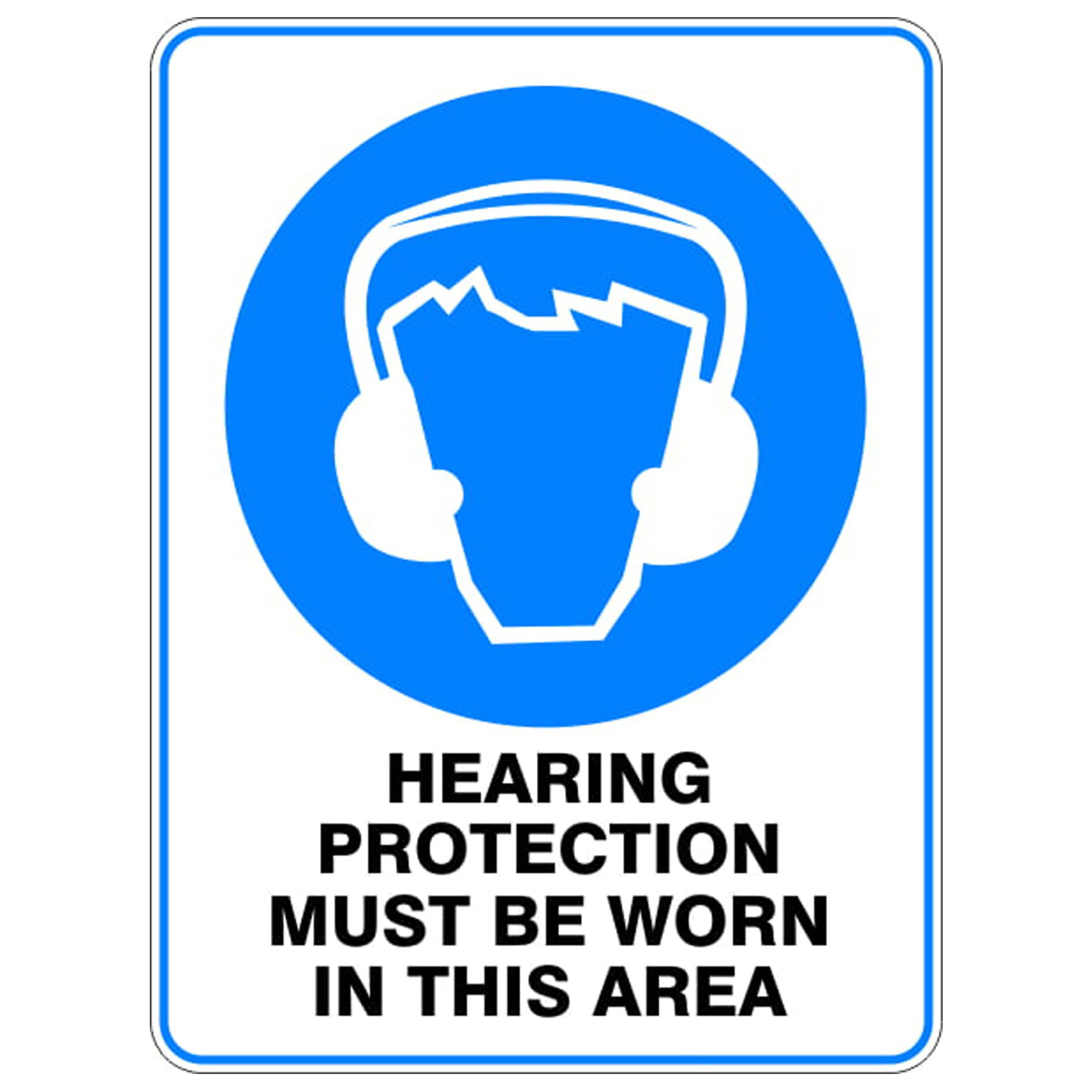 Hearing Protection Must Be Worn Mandatory Signs Metal Tin Sign 8 x 12 inch for Industrial & Commercial