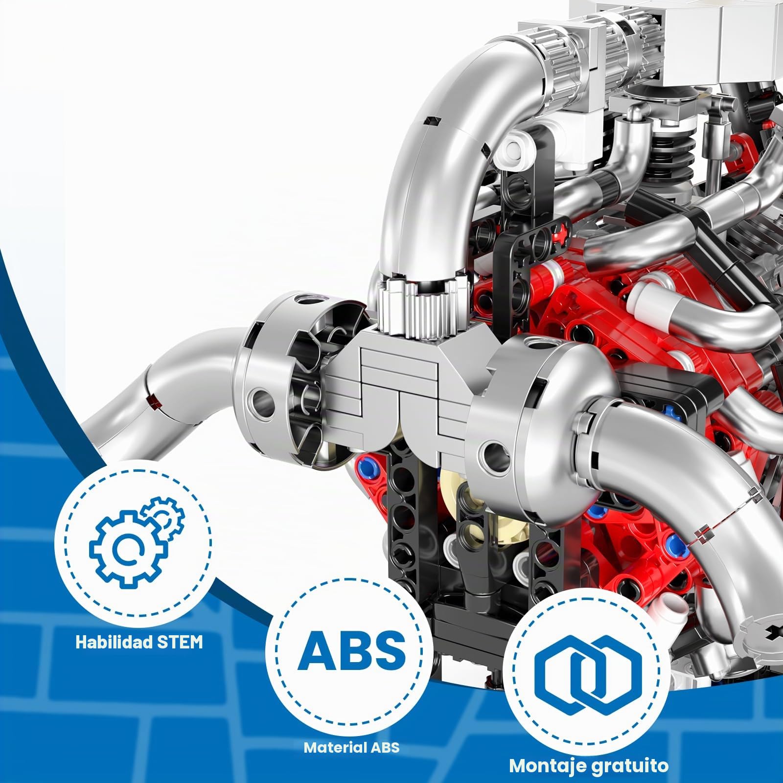 Mould King 10211 - Kit de construcción de motor de aviación, bloques de construcción, bloques de sujeción, simulación, motor de avión, kit para adultos (1147 piezas)
