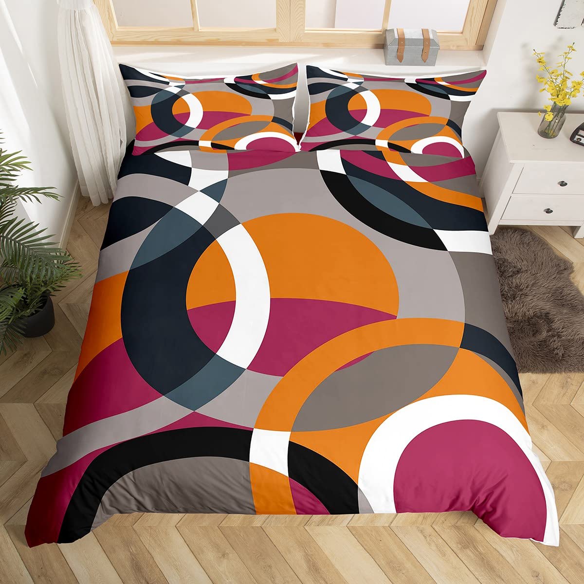 Parure de lit moderne respirante fini les nuits étouffantes avec cette housse double orange